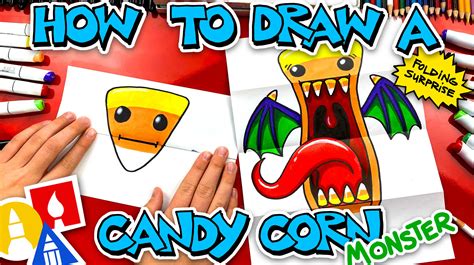 cute corn drawing|how to draw a candy corn monster.